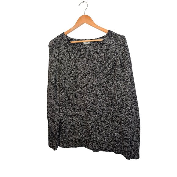 L.L. Bean Women’s Large Cotton Ragg Knit Sweater Black White - Picture 4 of 6